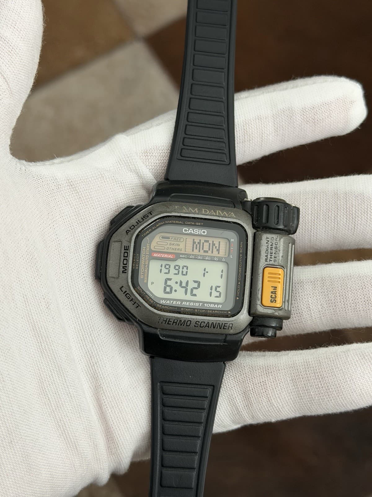 Rare Vintage Casio Pro Trek Team Daiwa Thermo Scanner PRT-12 Sports Watch JDM
