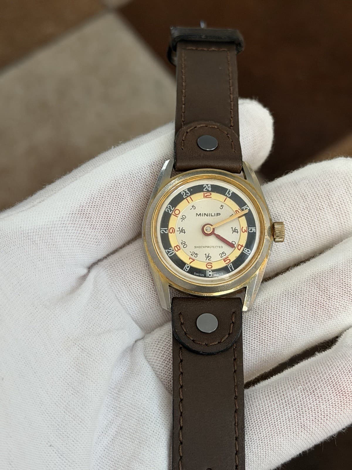 Rare Vintage LIP Minilip Men’s Swiss Manual Wind Watch 1970s