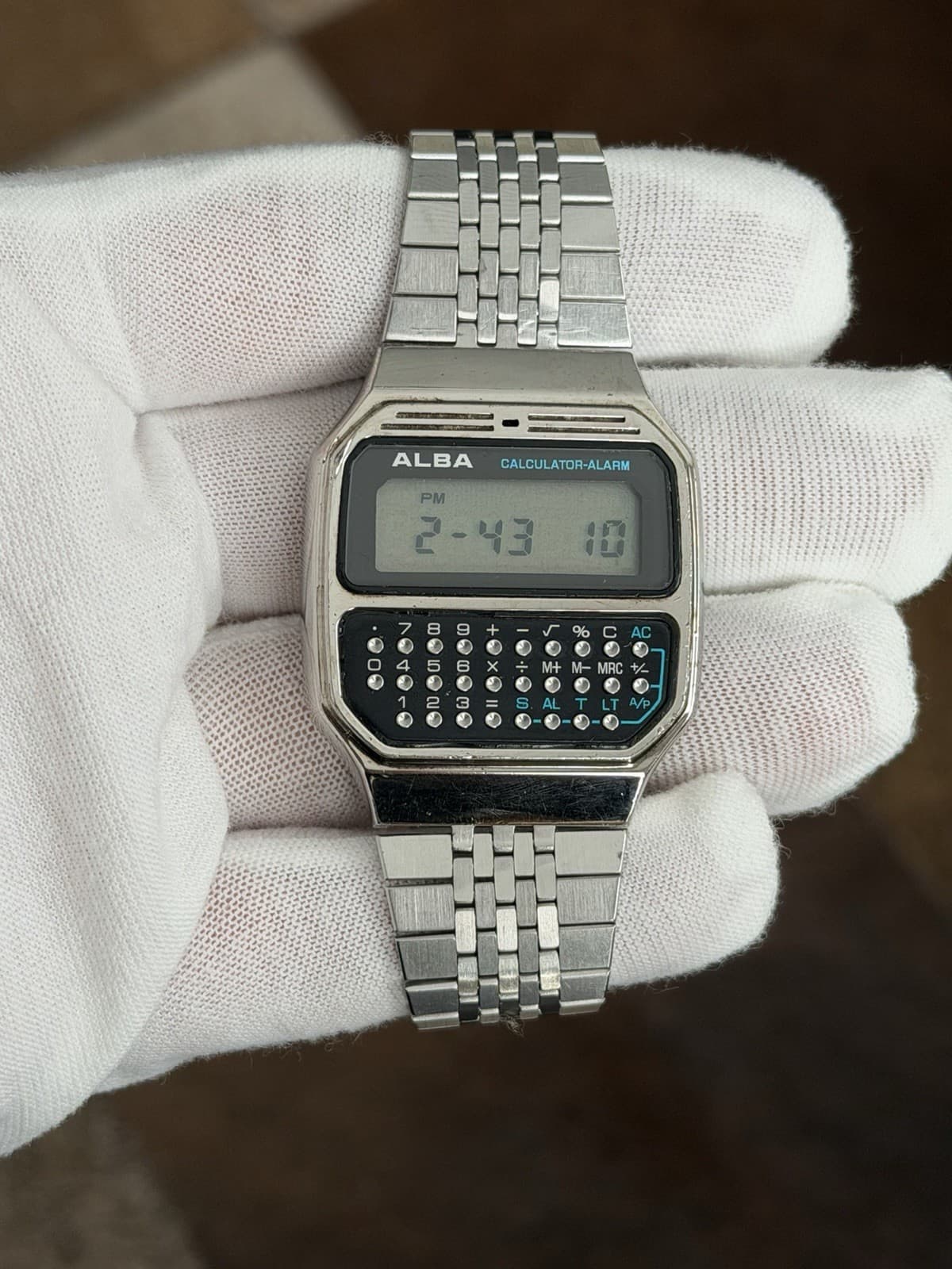 Rare Vintage Alba Calculator Alarm Y739-5000 Men’s Digital Watch JDM 1970s