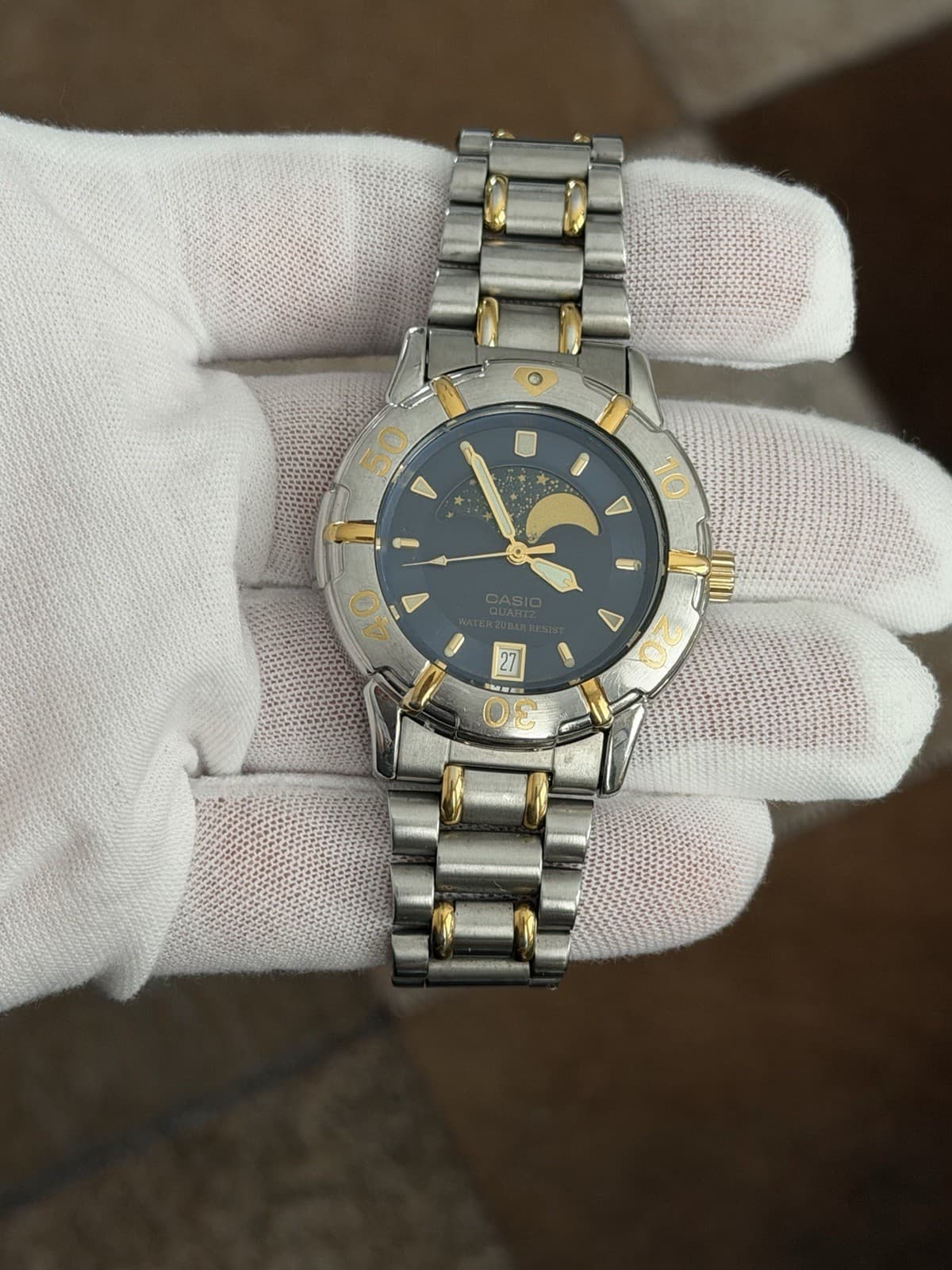 Rare Vintage Casio Moon Phase MD-717 Men’s Quartz Sports Watch JDM 1980s