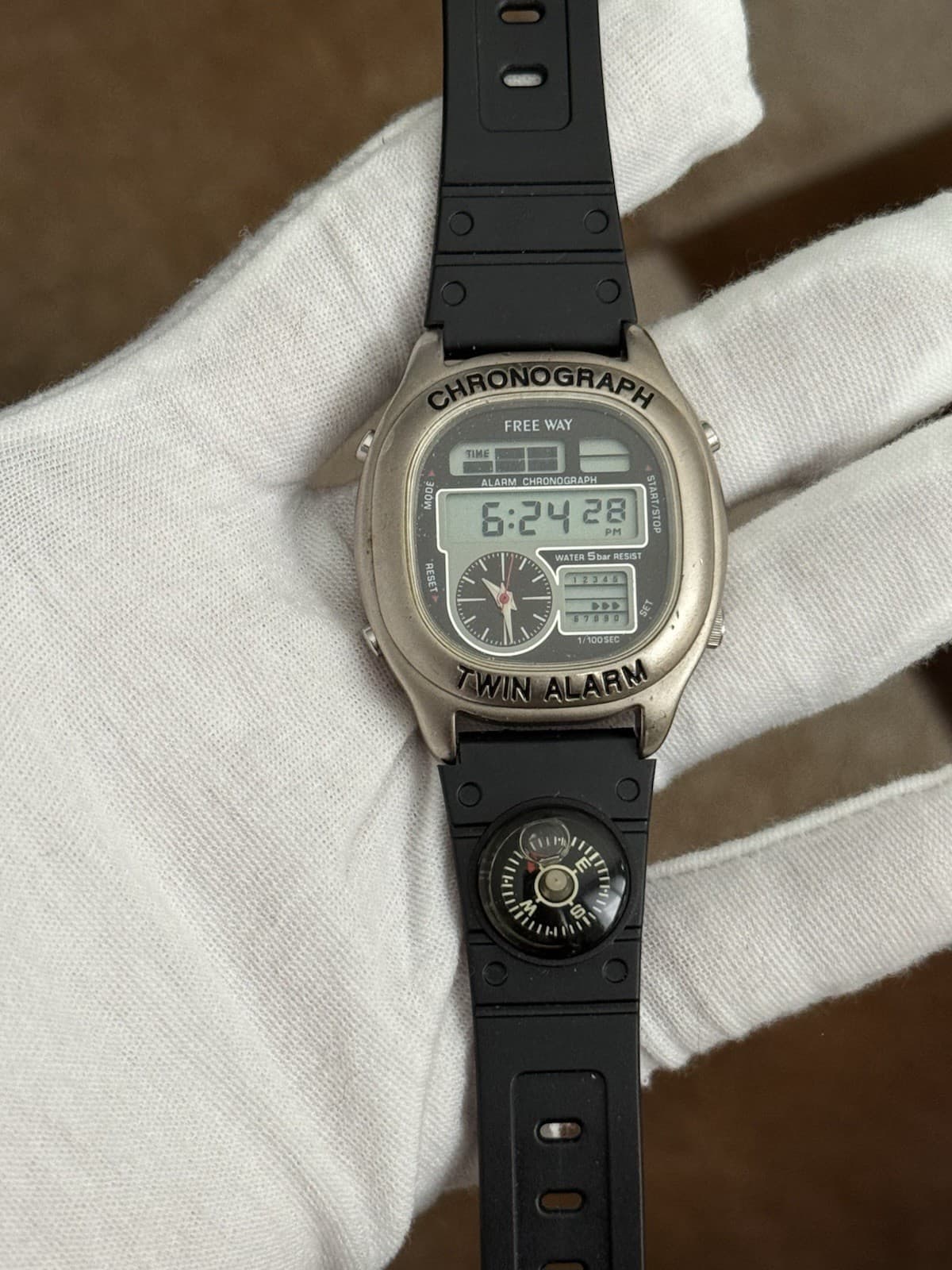 Rare Vintage Citizen Free Way Chronograph Twin Alarm Ana-Digi Men’s Watch JDM