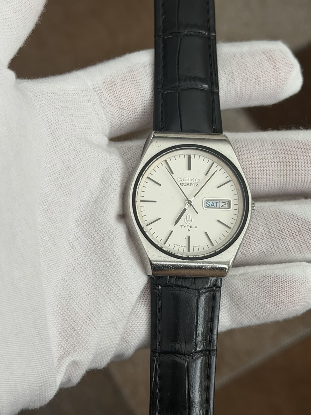 Rare Vintage Seiko Quartz Type II 7546-810A Men’s Classic Dress Watch JDM 1970s