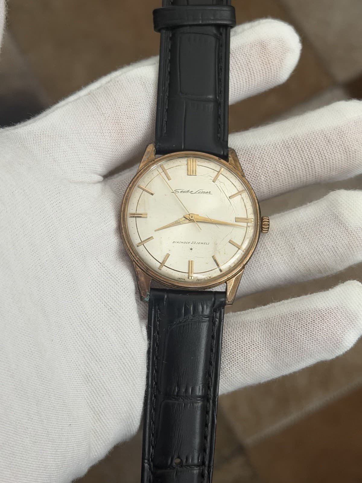 Rare Vintage Seiko Liner J15007 Men’s 14k GP Manual Classic Dress Watch JDM 60s