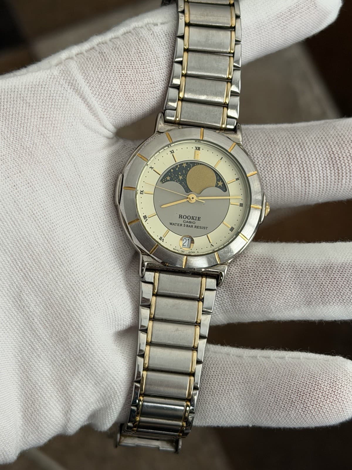 Rare Vintage Casio Rookie RKM-371 Moon Phase Men’s Classic Dress Watch JDM 1980s
