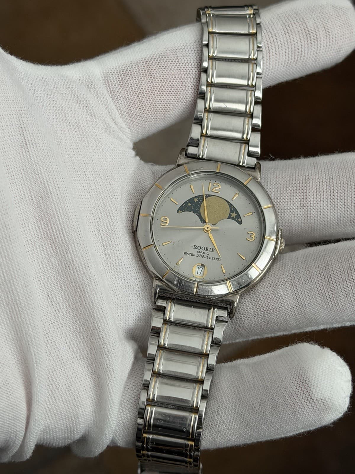 Rare Vintage Casio Rookie RKM-373 Moon Phase Men’s Classic Dress Watch JDM 1980s