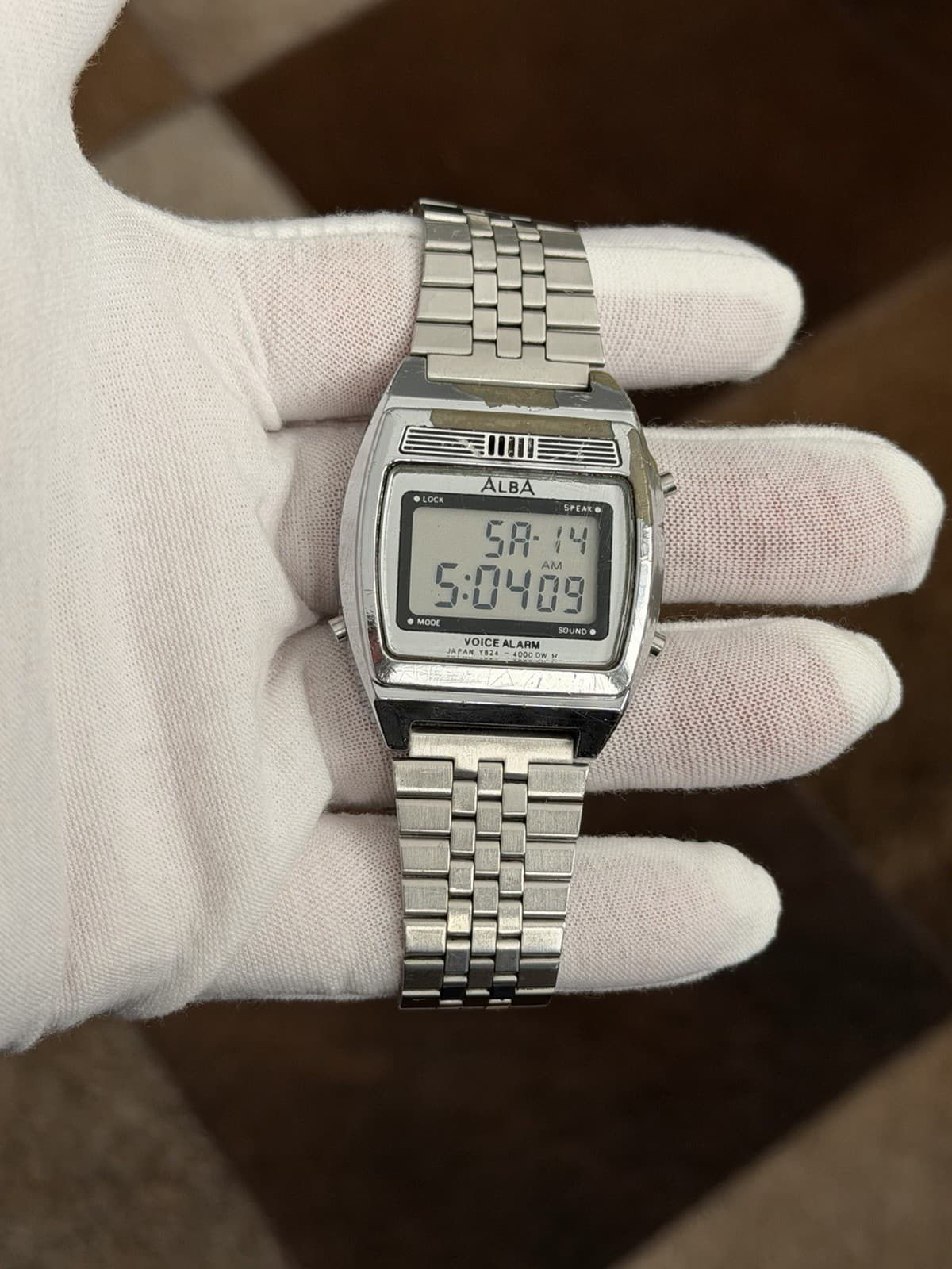 Rare Vintage Alba Voice Alarm Y824-4000 Men’s Digital Sports Watch JDM 1980s