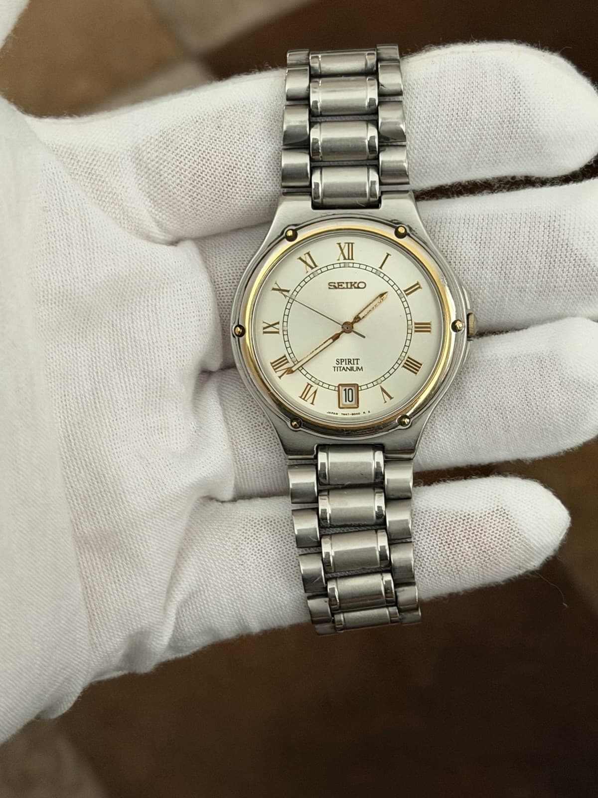 Rare Vintage Seiko Spirit Titanium Men’s Quartz Dress Watch 7N47-8000 JDM 1990s