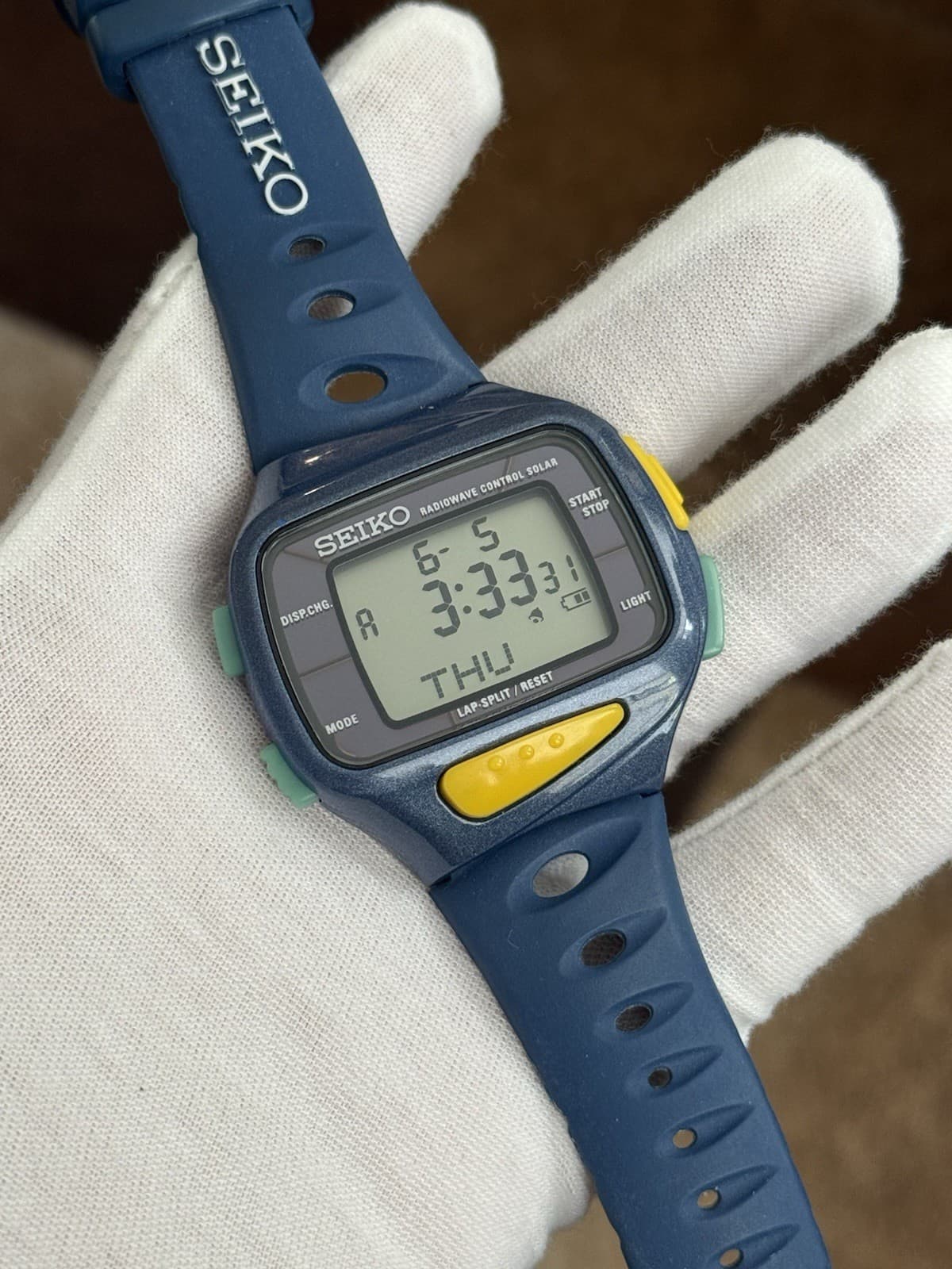 Vintage Seiko Prospex Super Runners S750-0AA1 Atomic Radio Solar Digital Watch