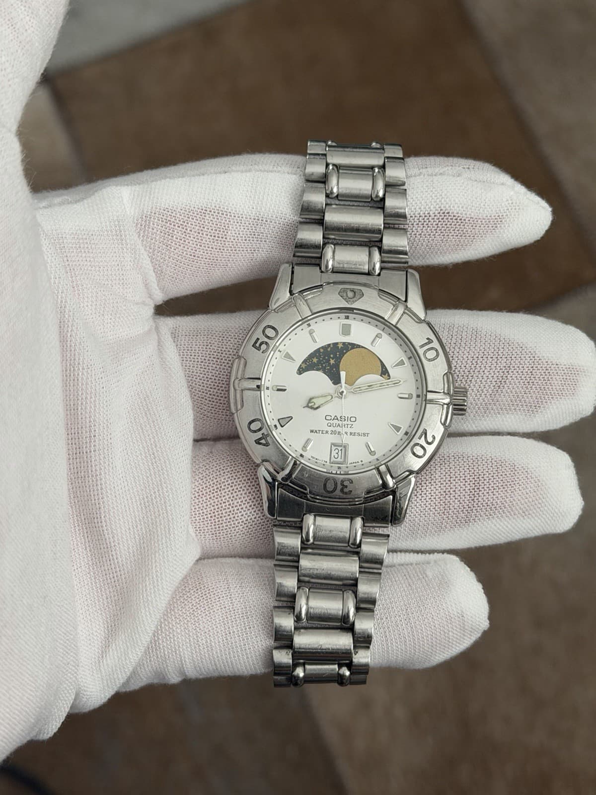 Rare Vintage Casio Moon Phase MD-717 Men’s Quartz Sports Watch JDM 1980s
