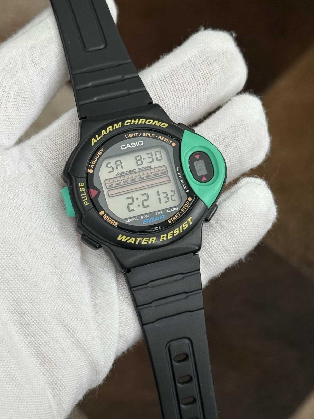Rare Vintage Casio JP-200W Aerobic Pulse Monitor Men’s Digital Sports Watch JDM