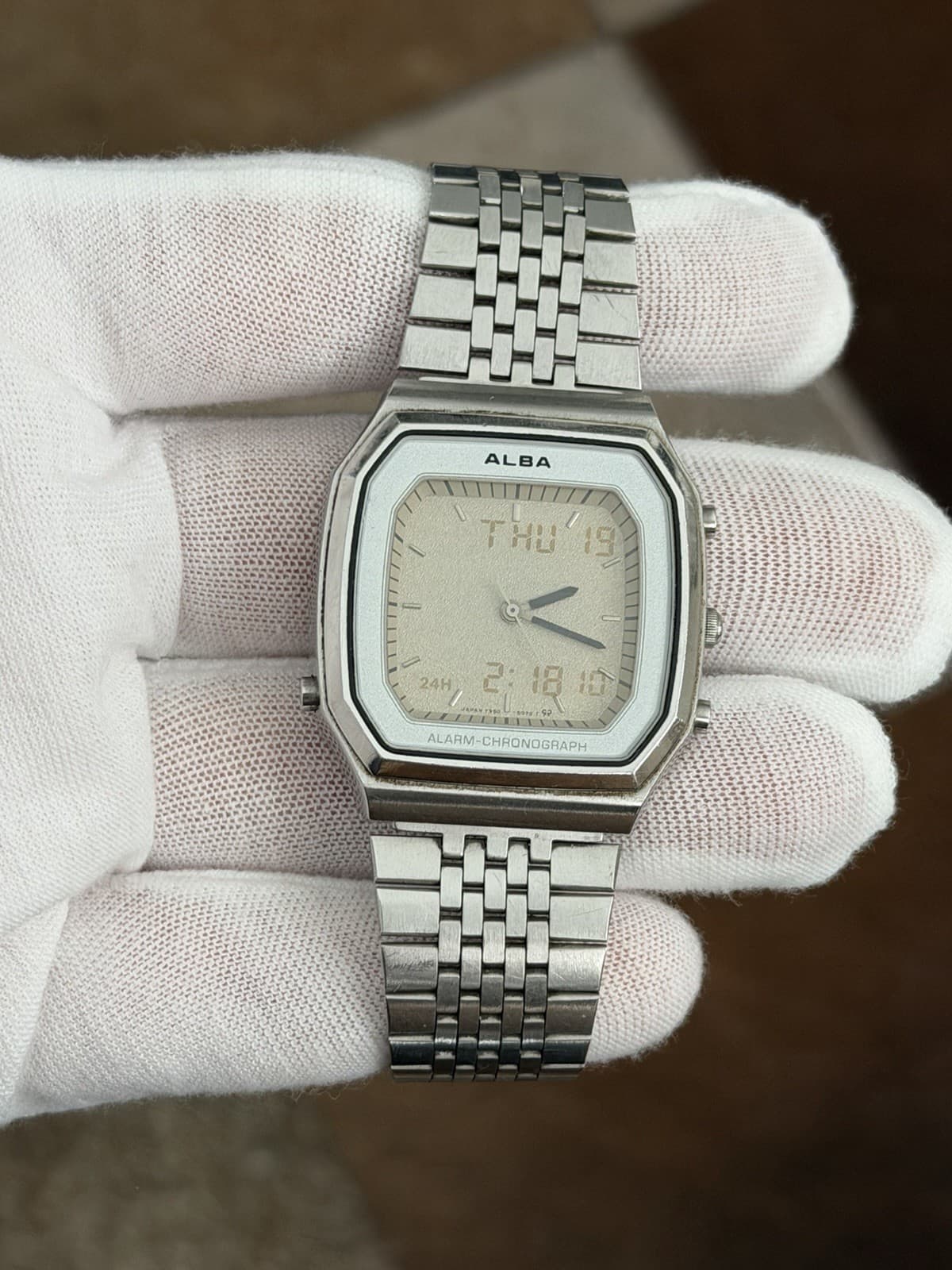 Rare Vintage Alba Y950-5060 Men’s Ana-Digi Calendar Sports Watch JDM 1980s