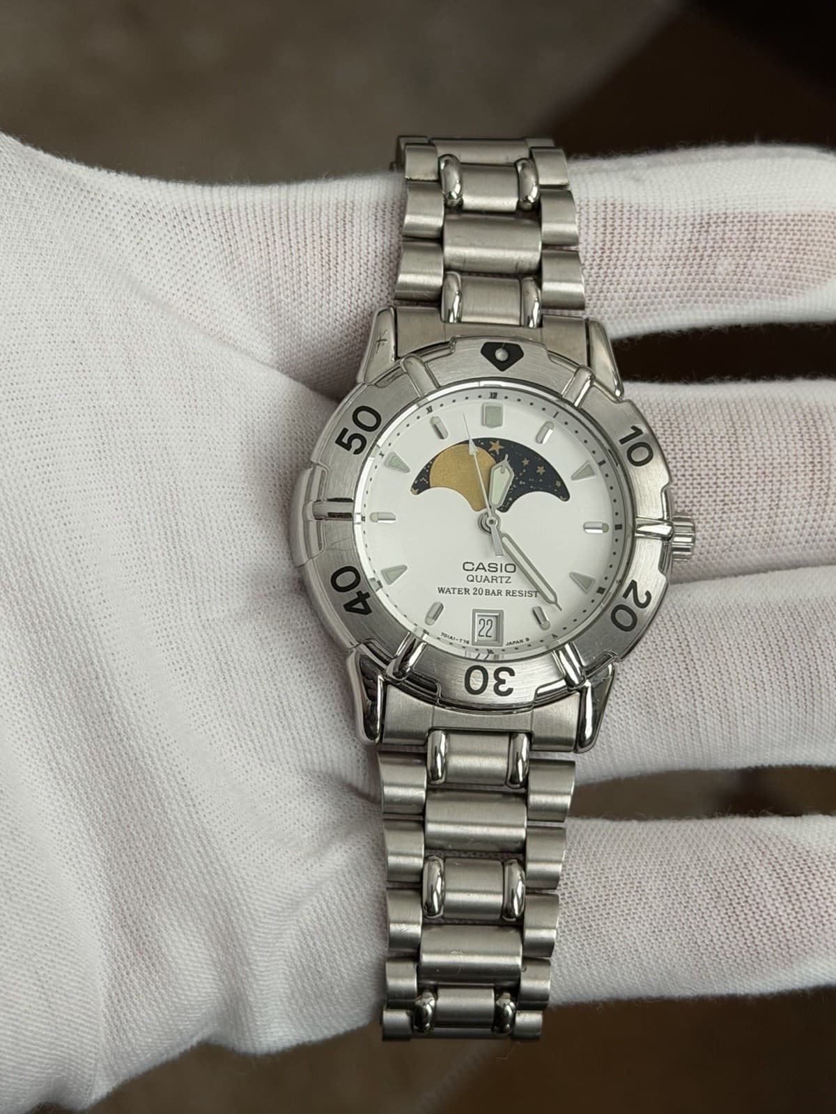 Rare Vintage Casio Moon Phase MD-717 Men’s Quartz Sports Watch JDM 1980s