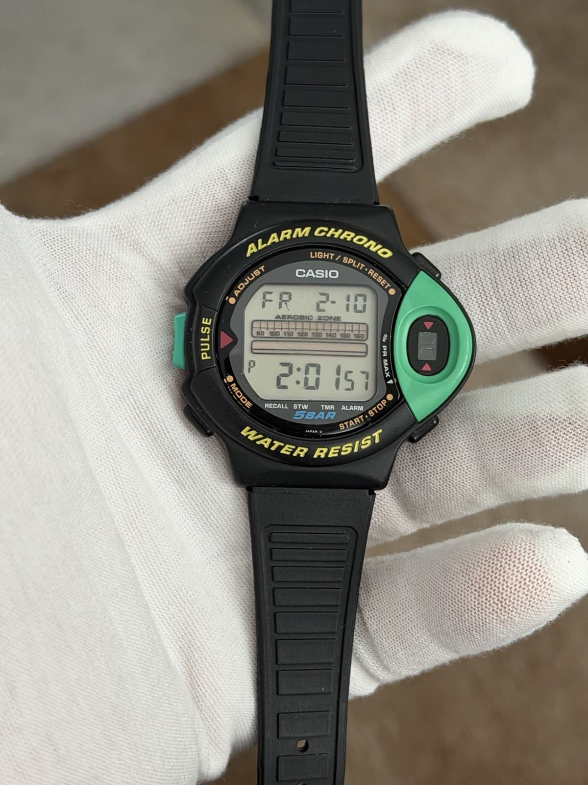 Rare Vintage Casio JP-200W Aerobic Pulse Monitor Men’s Digital Sports Watch JDM