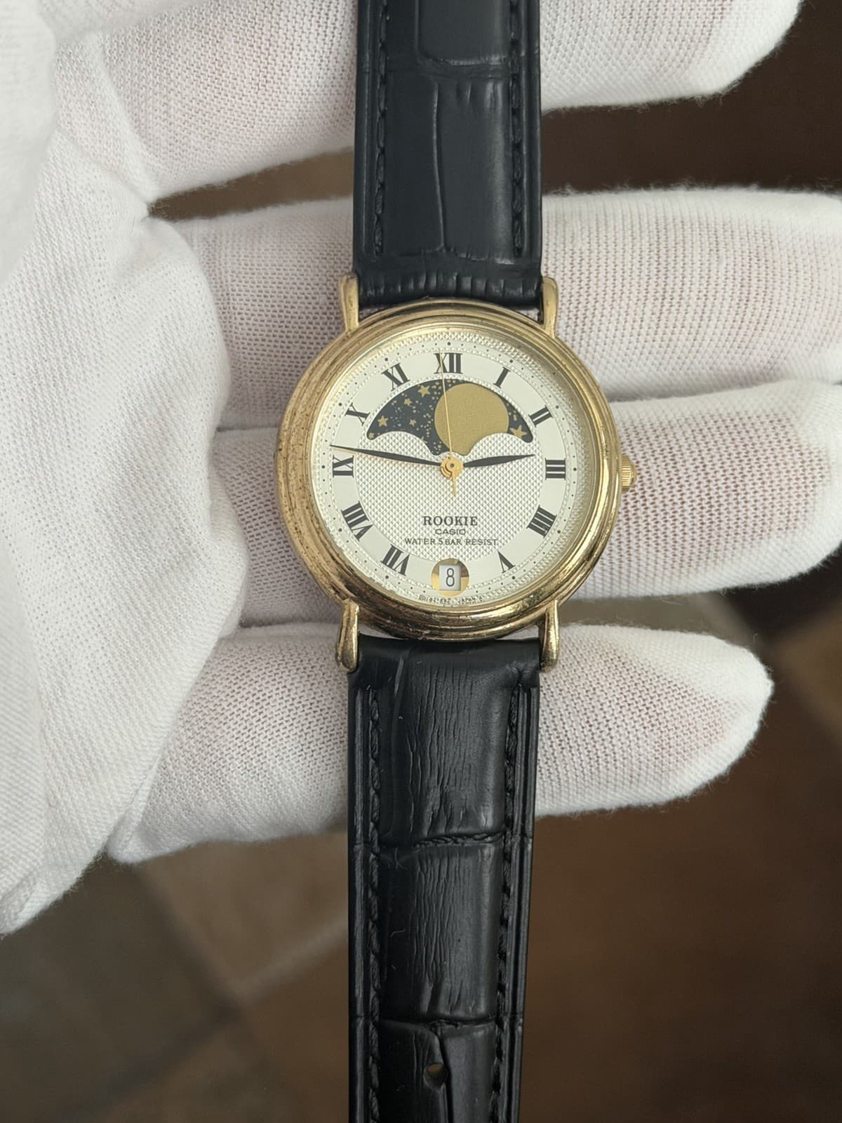 Rare Vintage Casio Rookie RKT-370 Moon Phase Men’s Classic Dress Watch JDM 1980s