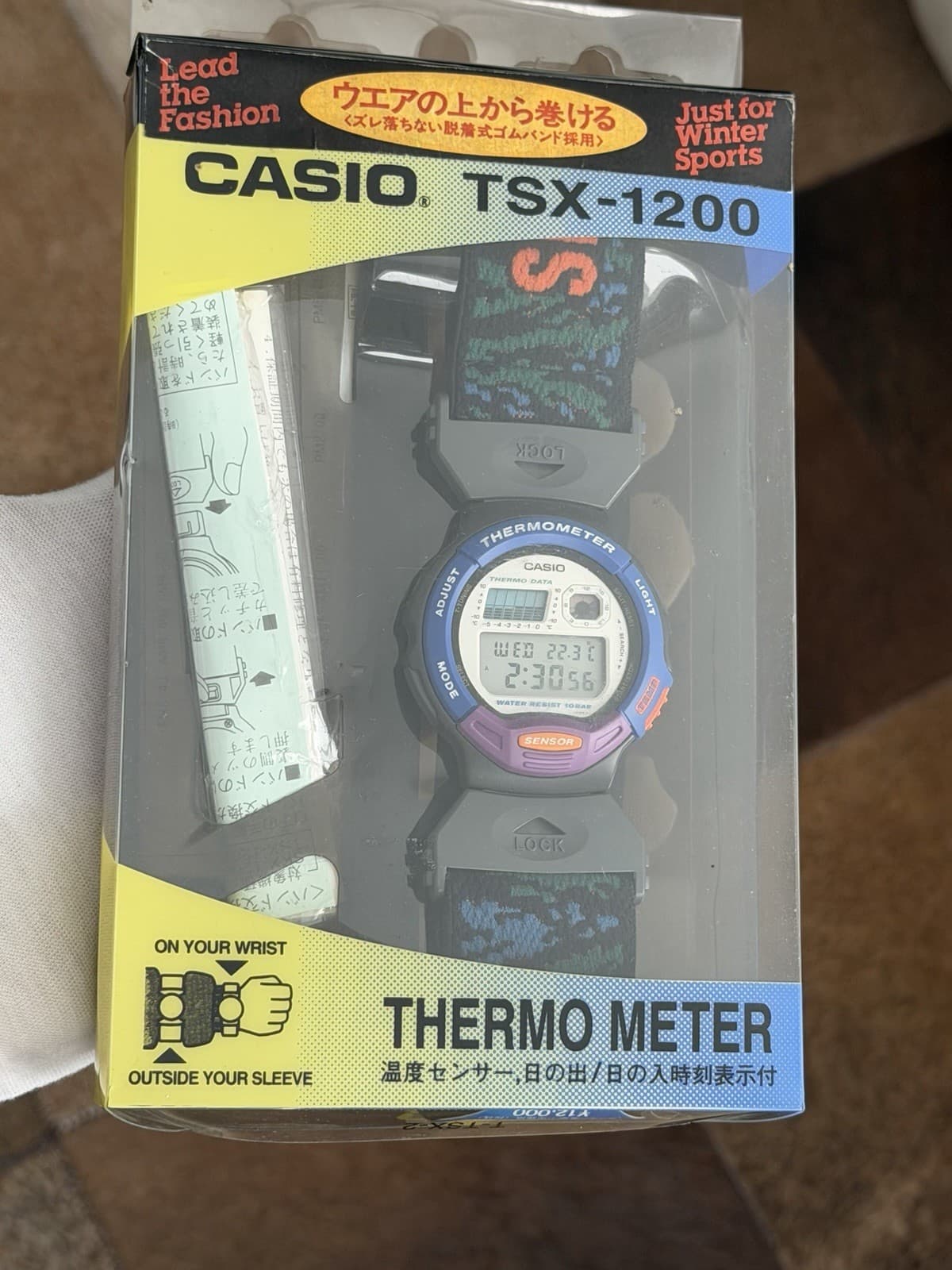 NOS Rare Vintage Casio TSX-1200 Thermometer Digital Sports Ski Watch JDM 1990s