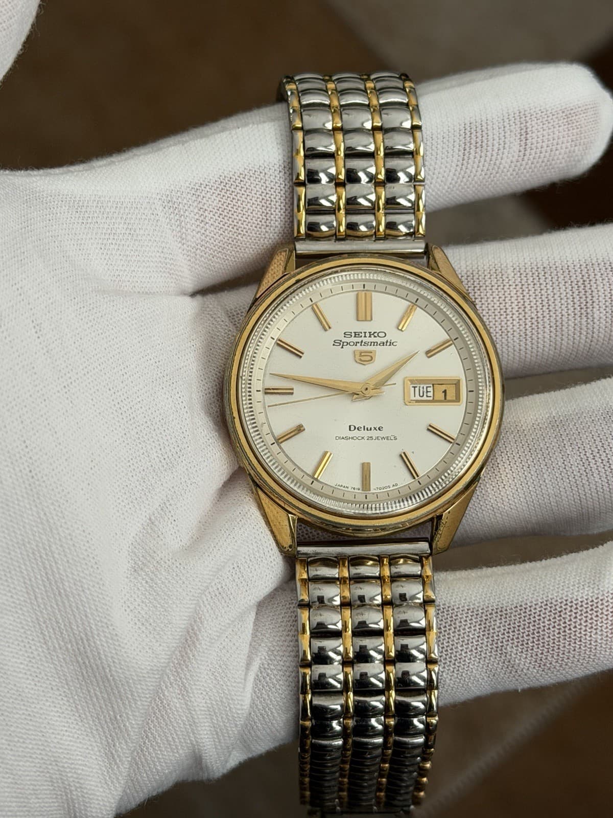 Rare Vintage Seiko 5 Sportsmatic Deluxe 7619-7010 Men’s Automatic Watch JDM 60s