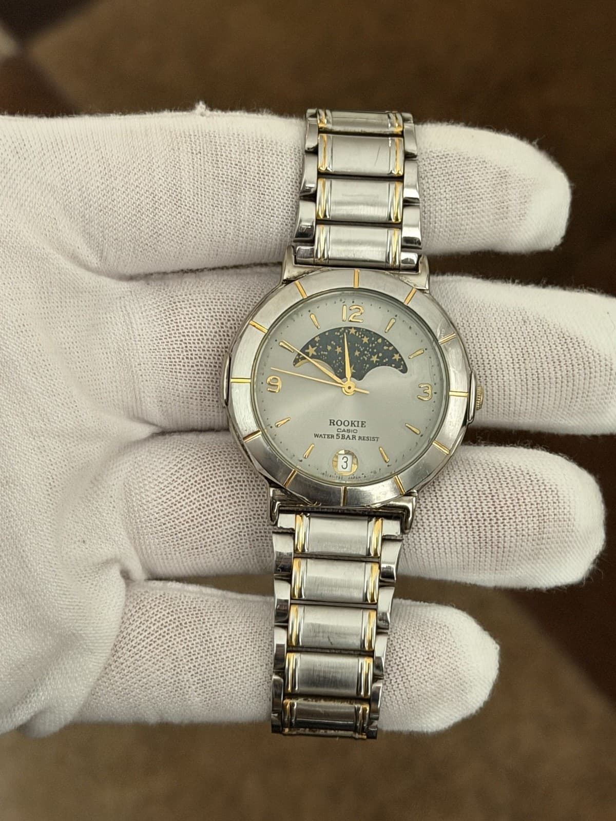 Rare Vintage Casio Rookie RKM-373 Moon Phase Men’s Classic Dress Watch JDM 1980s