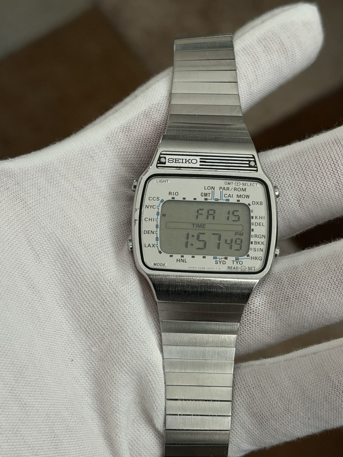 Rare Vintage Seiko World Time A358-5000 Men’s Digital Travel Watch JDM 1970s