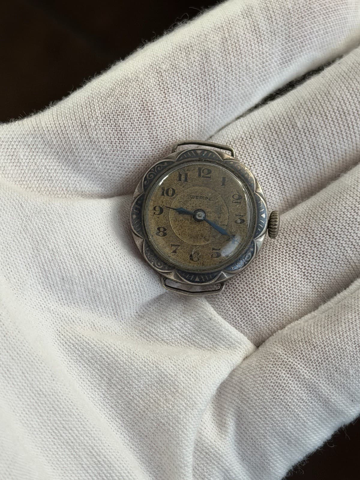 Vintage Wempe Solid Silver Art Deco Engraved Women’s Cocktail Watch 1920s