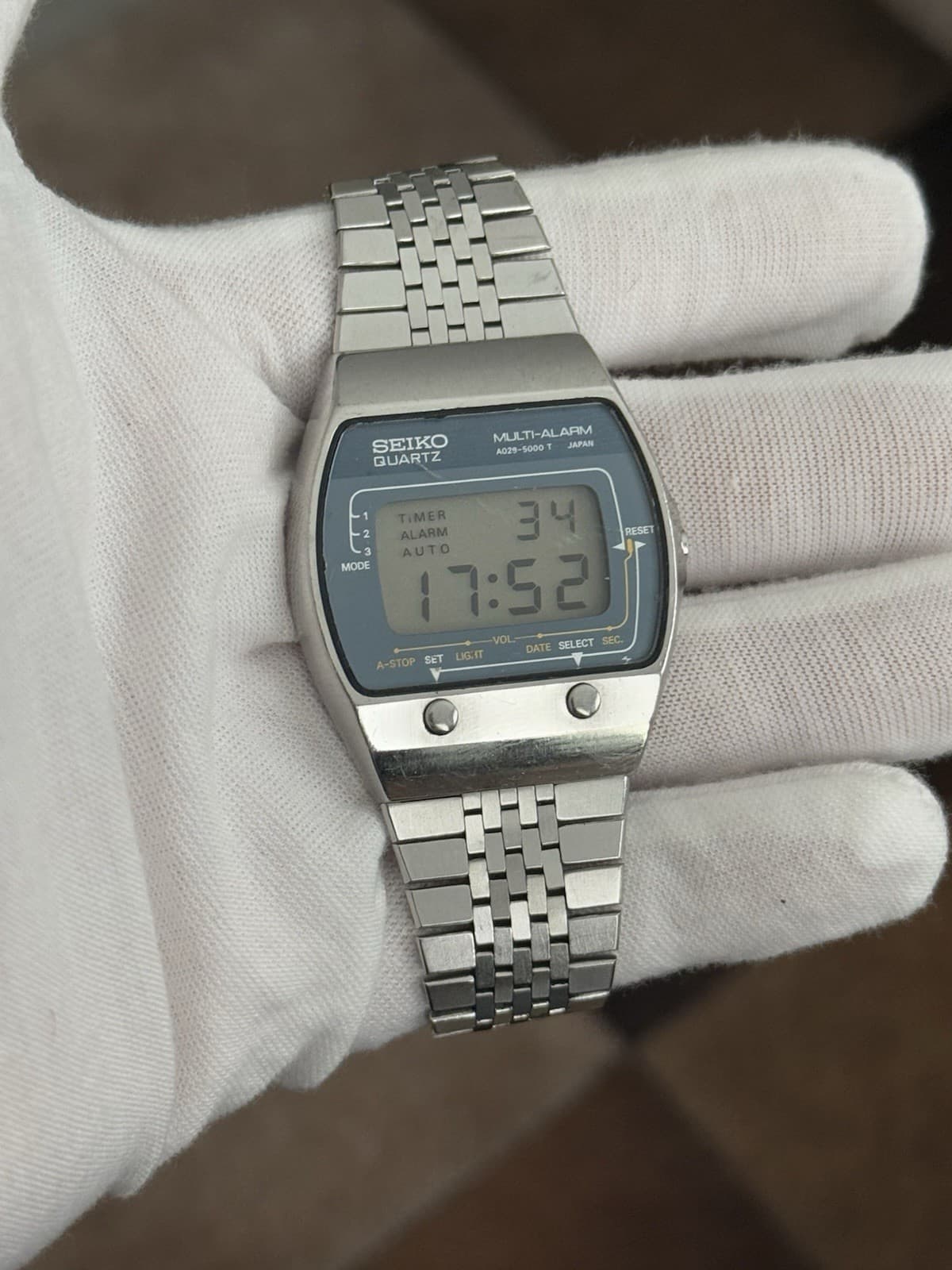 Rare Vintage Seiko Quartz Multi-Alarm A029-5000 Digital Sports Watch JDM 1970s