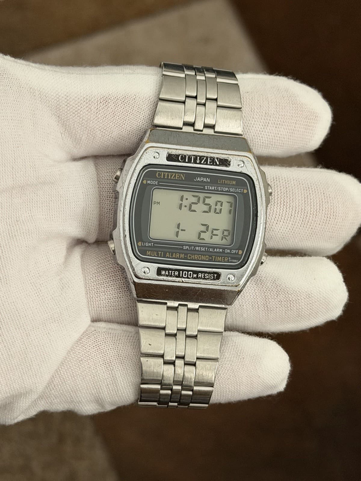 Rare Vintage Citizen DQ-8038 Alarm Chronograph Digital Sports Watch JDM 1980s