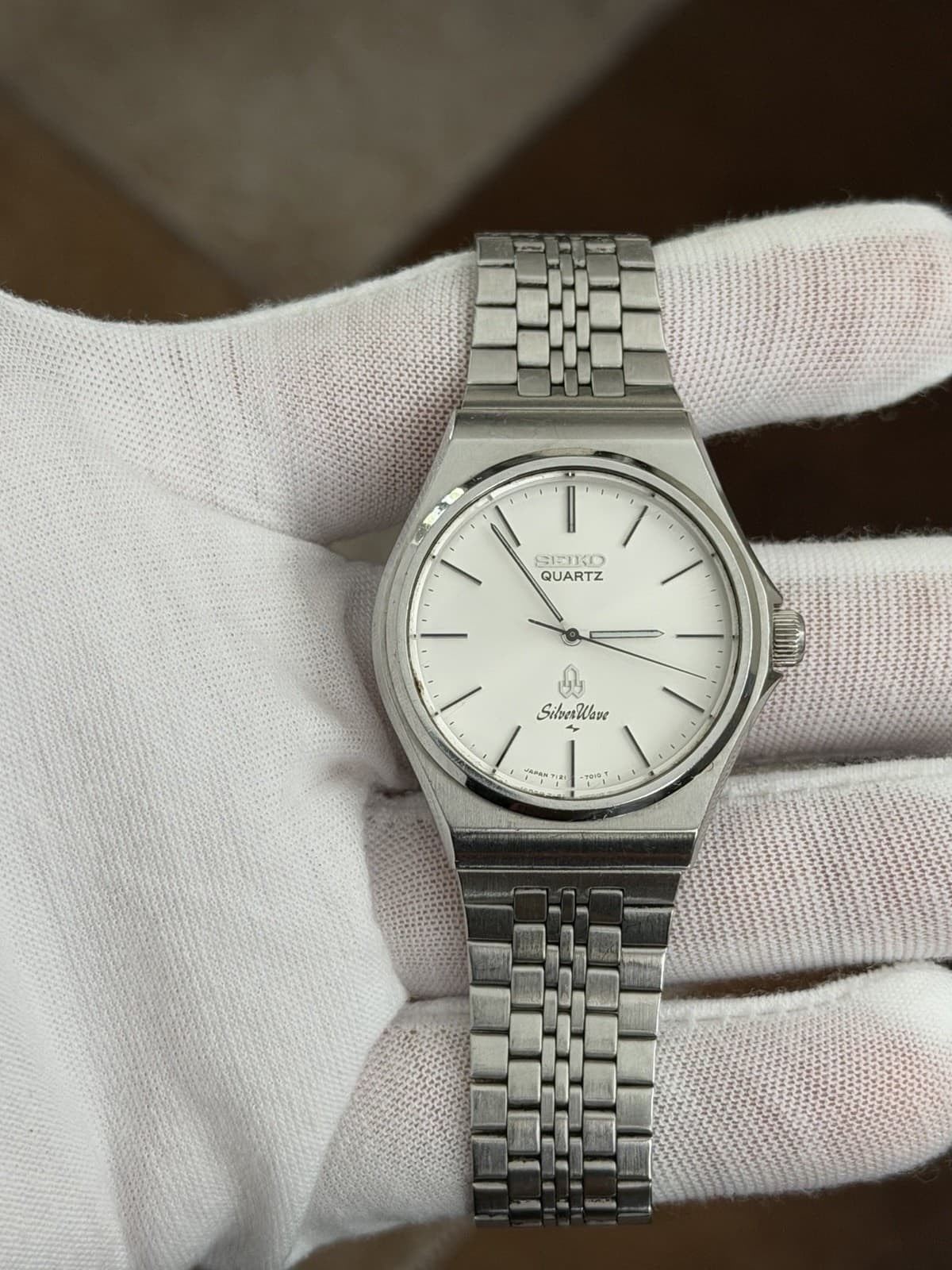 Rare Vintage Seiko Silver Wave 7121-7010 Men’s Classic Dress Watch JDM 1970s