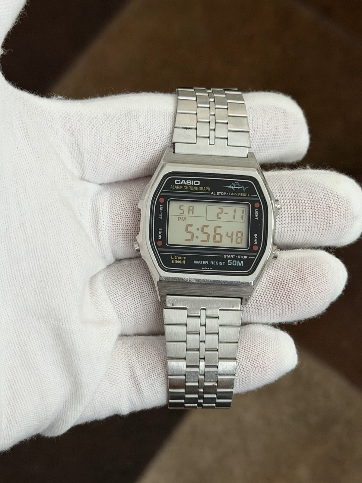 Rare Vintage Casio Marlin W-36 Alarm Chronograph Digital Sports Watch JDM 1980s