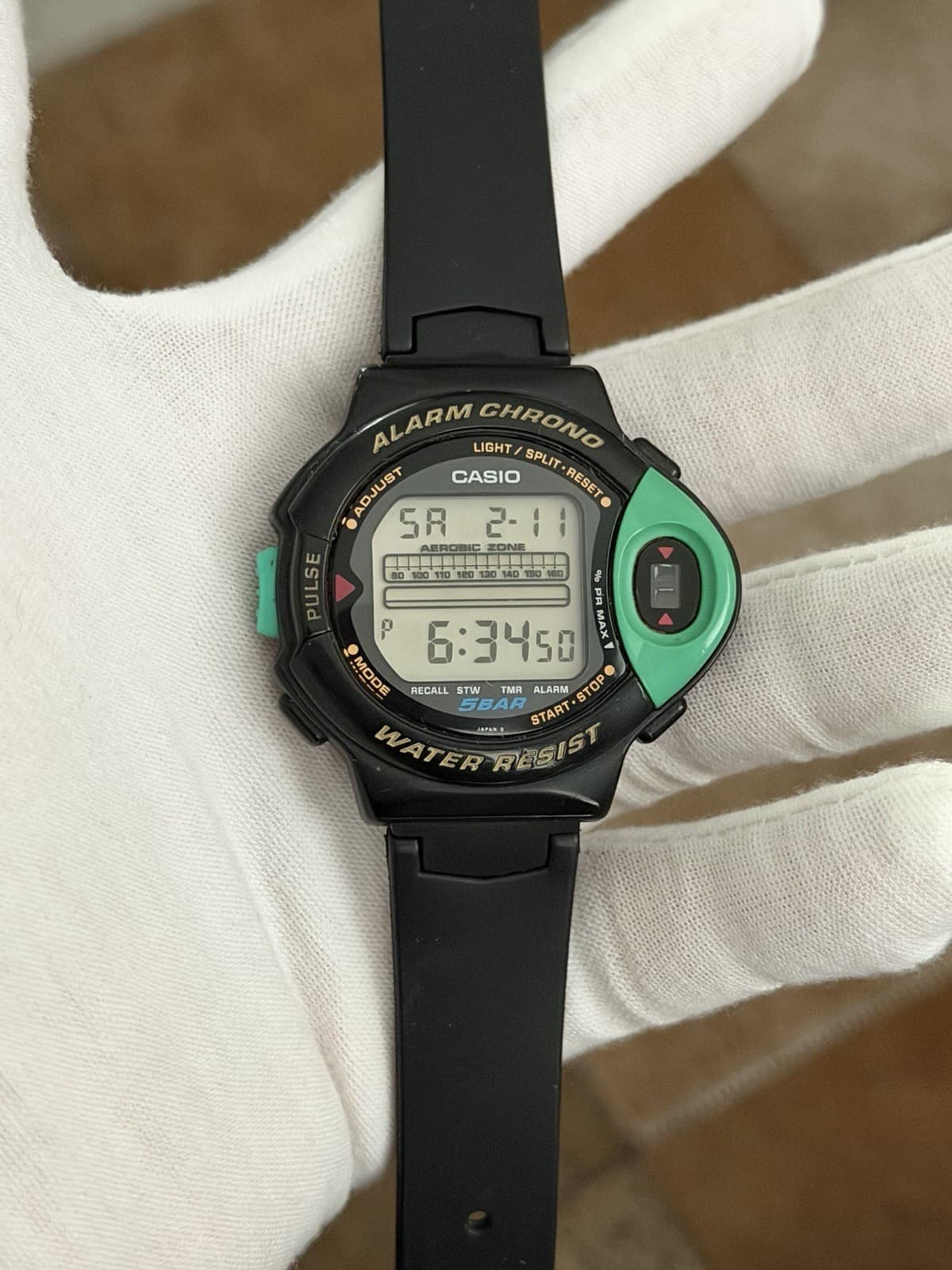 Rare Vintage Casio JP-200W Aerobic Pulse Monitor Men’s Digital Sports Watch JDM