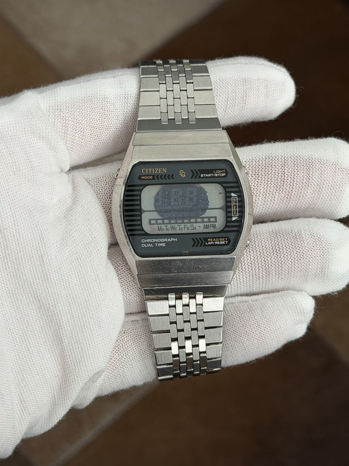 Rare Vintage Citizen Chronograph Dual Time 40-4039 Digital Sports Watch JDM 70s