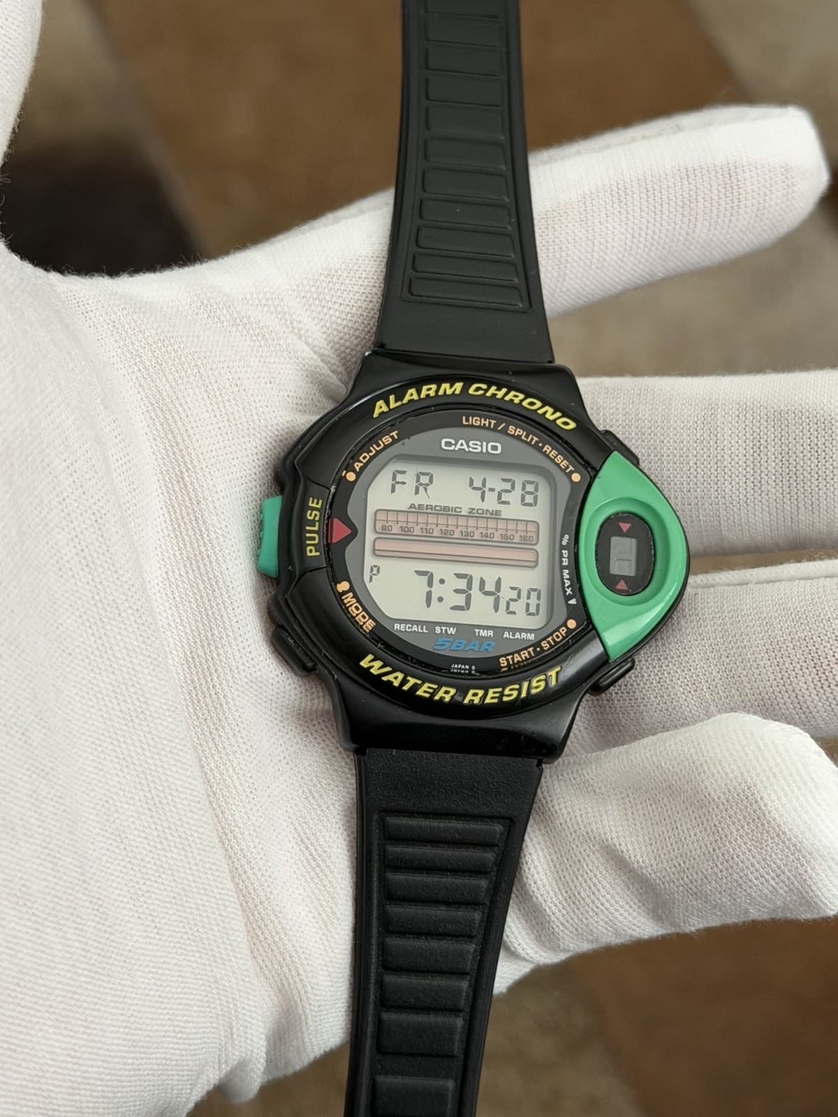Rare Vintage Casio JP-200W Aerobic Pulse Monitor Men’s Digital Sports Watch JDM
