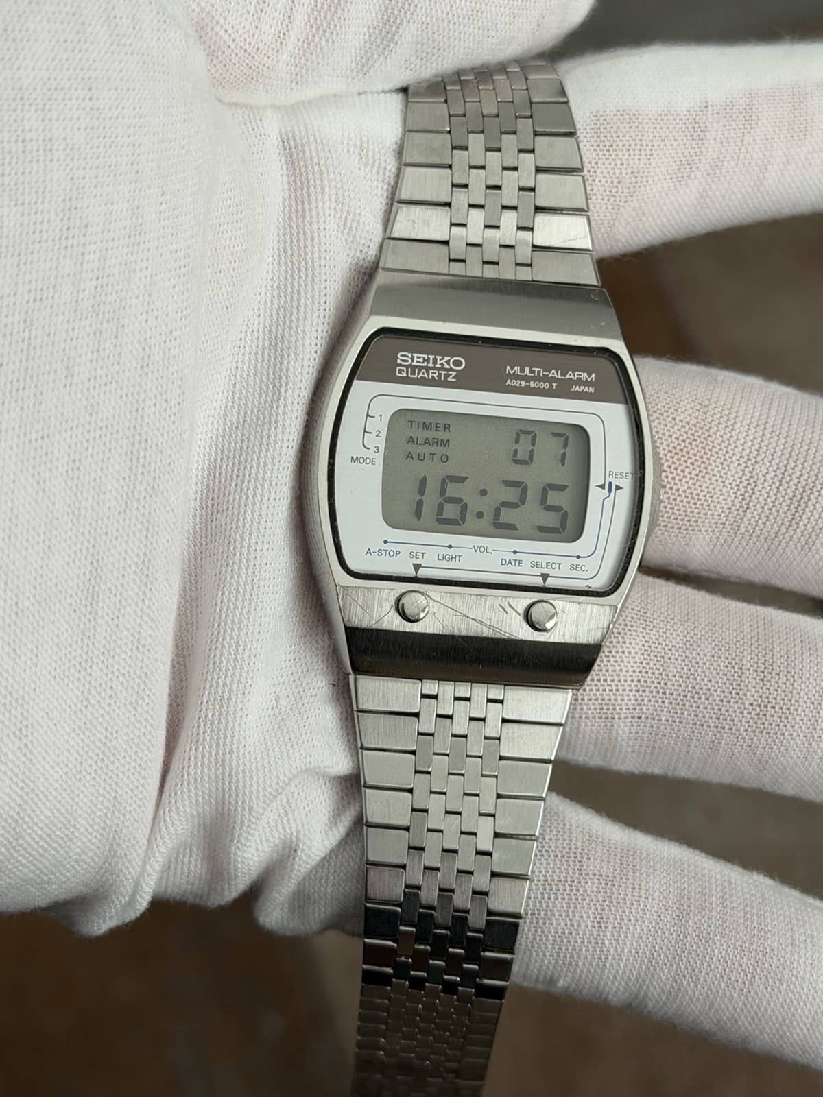 Rare Vintage Seiko Quartz Multi-Alarm A029-5000 Digital Sports Watch JDM 1970s