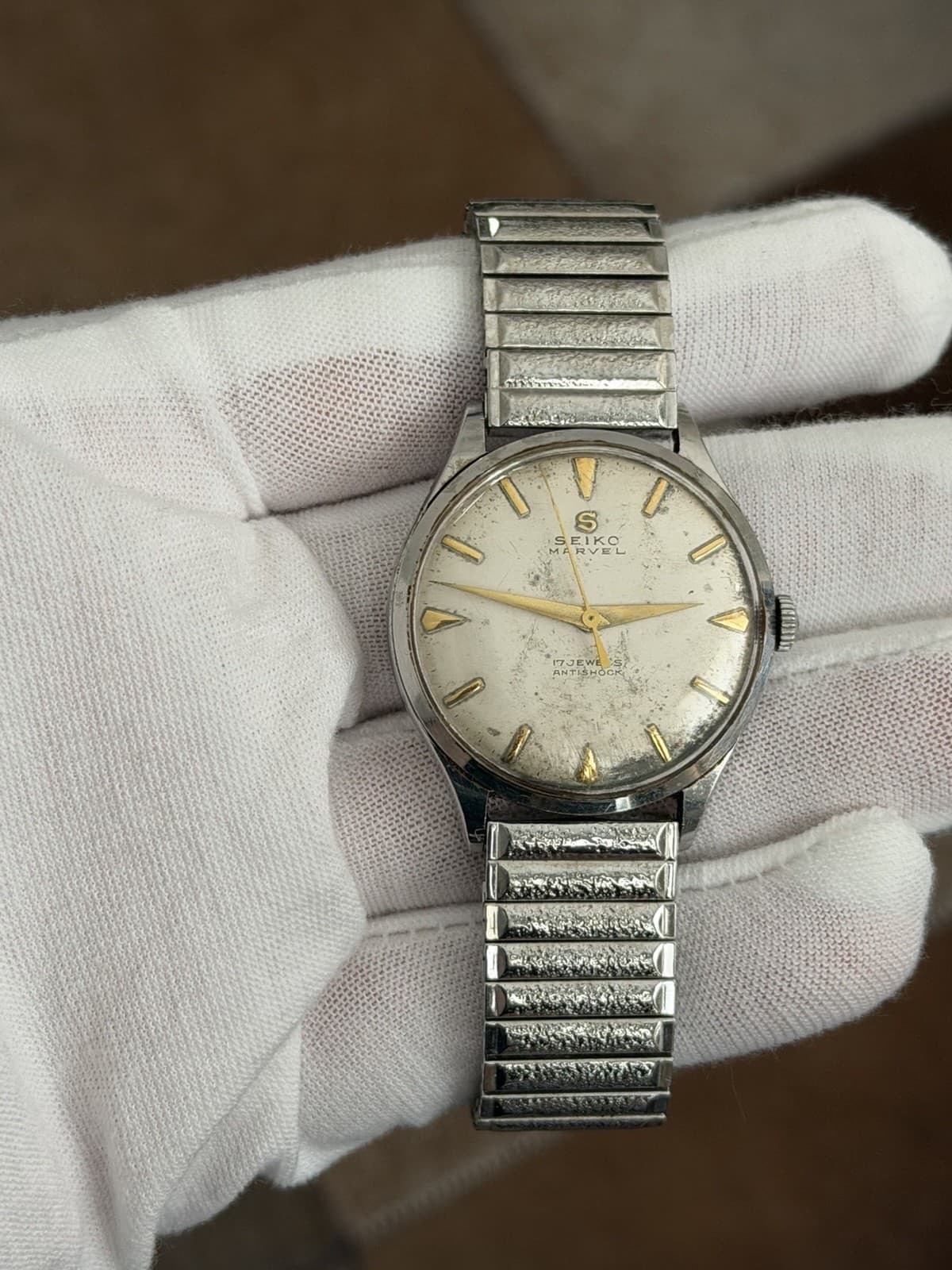 Seiko Marvel 14038 Men’s Vintage Seikosha 17J Manual Classic Dress Watch JDM 50s