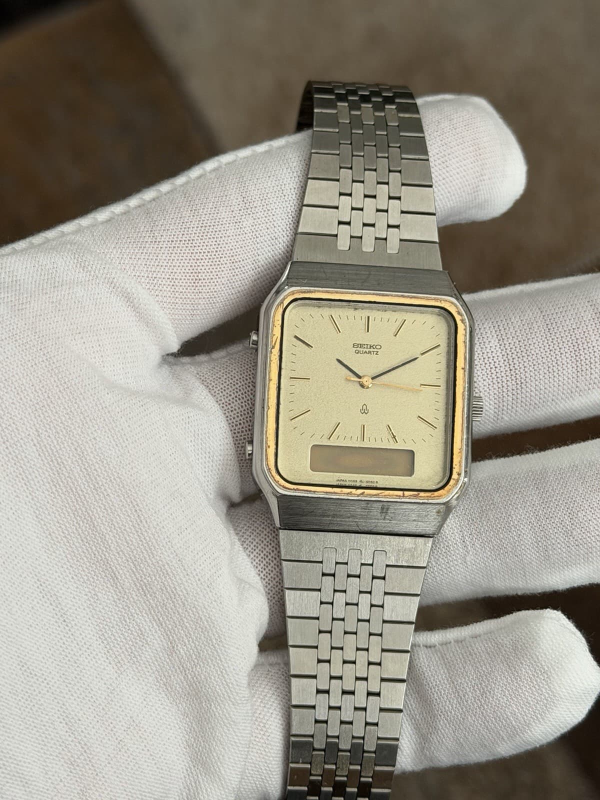 Rare Vintage Seiko Quartz H449-5050 Men’s Ana-Digi Dress Sports Watch JDM 1980s