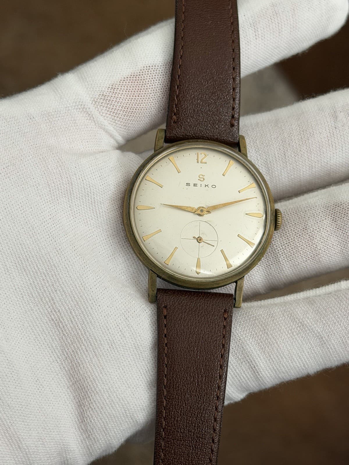 Seiko S Men’s Vintage Gold Plated Manual Wind Classic Dress Watch JDM 1950s