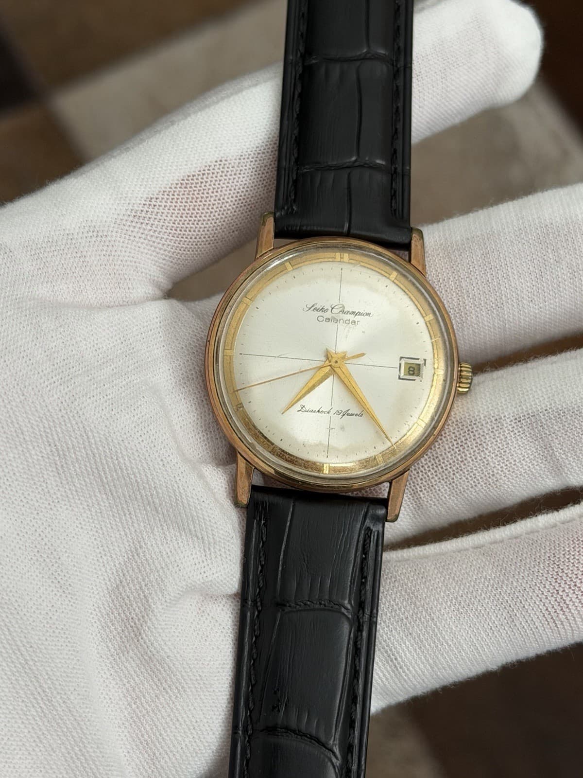 Seiko Champion Calendar 150326 Men’s Vintage 19J Automatic Dress Watch JDM 1960s